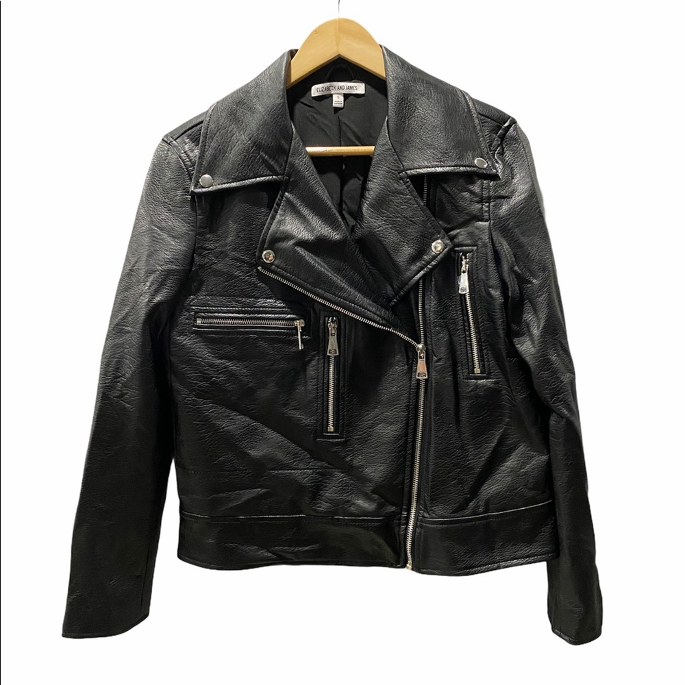 NWOT Elizabeth and James Faux Leather Moto Jacket - Picture 2 of 8